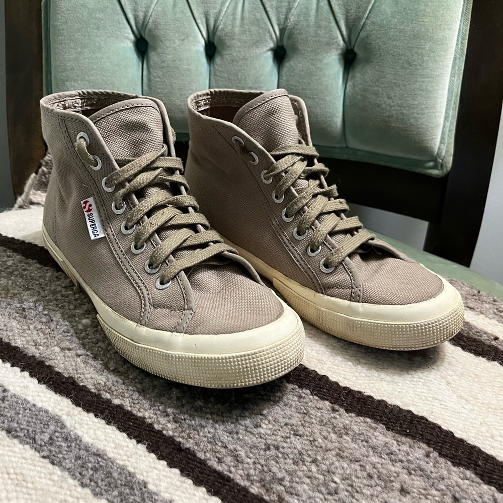 Superga Mushroom colored High Top Sneakers Size 8.5